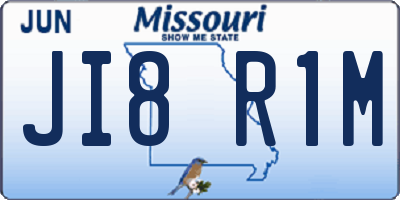 MO license plate JI8R1M