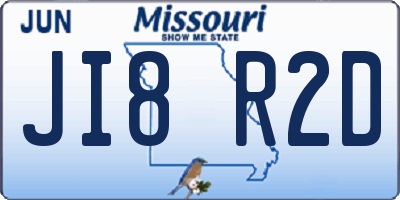 MO license plate JI8R2D