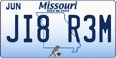 MO license plate JI8R3M
