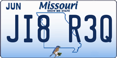 MO license plate JI8R3Q