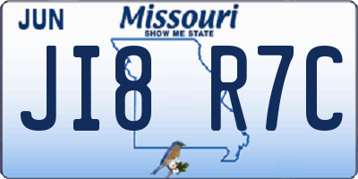 MO license plate JI8R7C