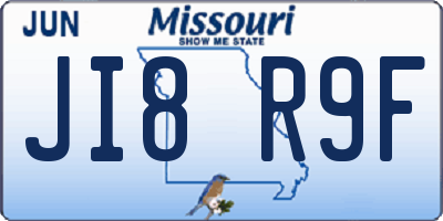 MO license plate JI8R9F