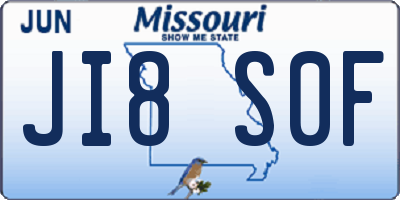 MO license plate JI8S0F