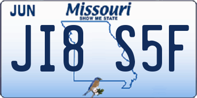 MO license plate JI8S5F