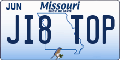MO license plate JI8T0P