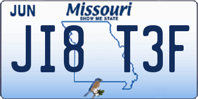 MO license plate JI8T3F