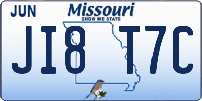 MO license plate JI8T7C