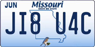 MO license plate JI8U4C