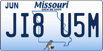 MO license plate JI8U5M