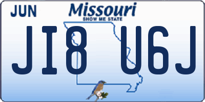 MO license plate JI8U6J