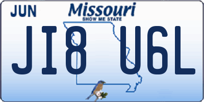 MO license plate JI8U6L