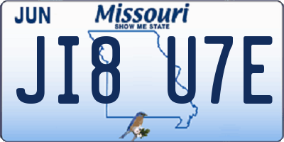 MO license plate JI8U7E