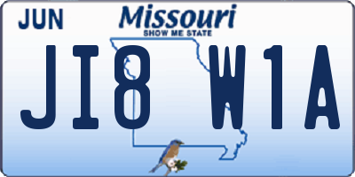 MO license plate JI8W1A