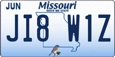MO license plate JI8W1Z
