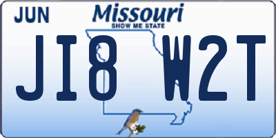 MO license plate JI8W2T