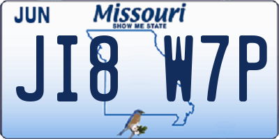MO license plate JI8W7P