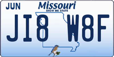 MO license plate JI8W8F