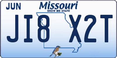 MO license plate JI8X2T