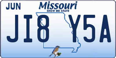 MO license plate JI8Y5A