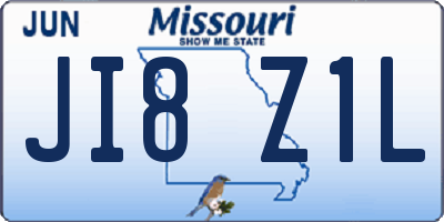 MO license plate JI8Z1L