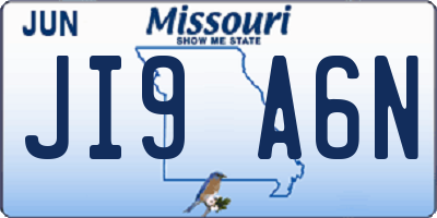 MO license plate JI9A6N