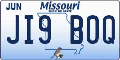 MO license plate JI9B0Q