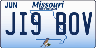MO license plate JI9B0V