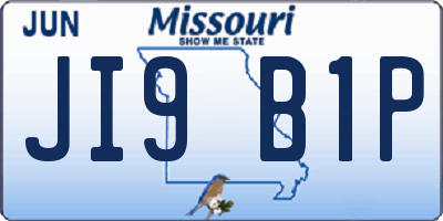 MO license plate JI9B1P