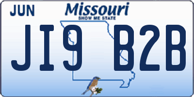 MO license plate JI9B2B