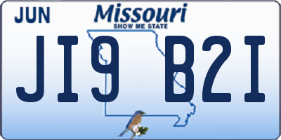MO license plate JI9B2I