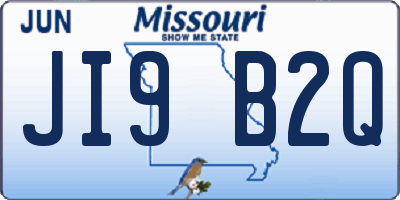 MO license plate JI9B2Q