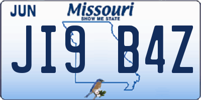 MO license plate JI9B4Z