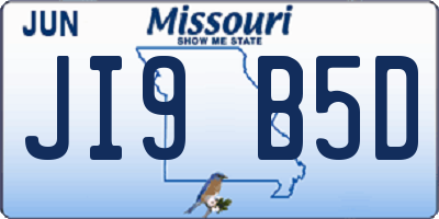 MO license plate JI9B5D