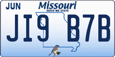 MO license plate JI9B7B