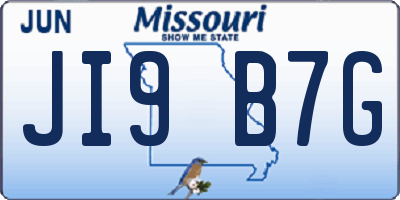 MO license plate JI9B7G
