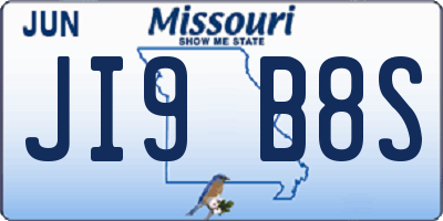 MO license plate JI9B8S