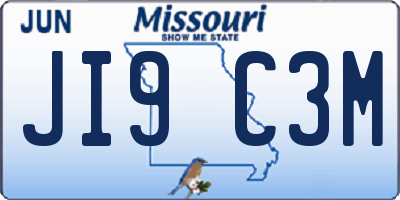 MO license plate JI9C3M