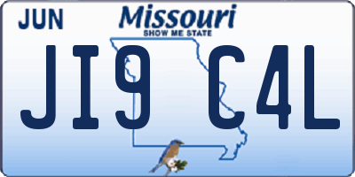 MO license plate JI9C4L