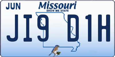 MO license plate JI9D1H