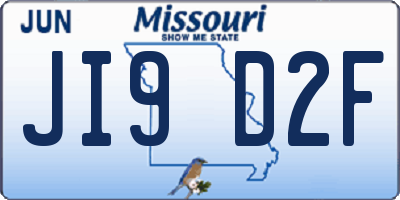 MO license plate JI9D2F