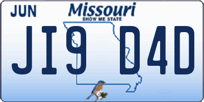 MO license plate JI9D4D