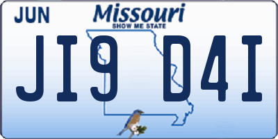 MO license plate JI9D4I