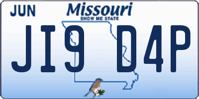 MO license plate JI9D4P