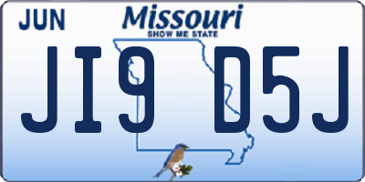 MO license plate JI9D5J