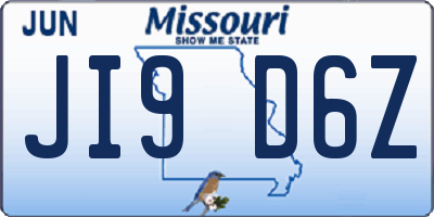 MO license plate JI9D6Z