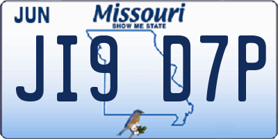 MO license plate JI9D7P