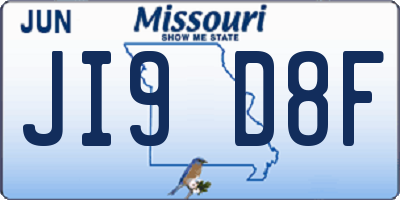 MO license plate JI9D8F