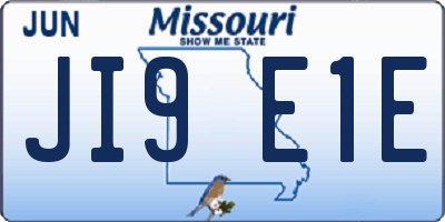 MO license plate JI9E1E