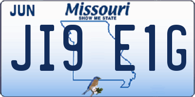MO license plate JI9E1G