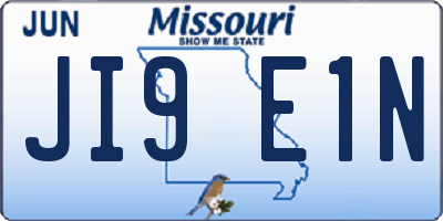 MO license plate JI9E1N